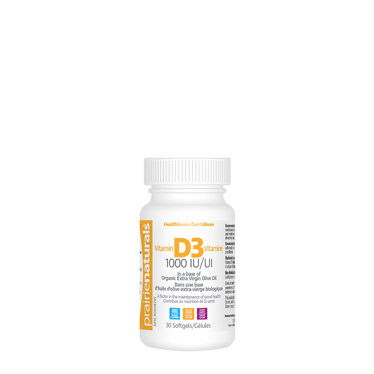 Vitamin D3 1000 IU Softgels Prairie Naturals