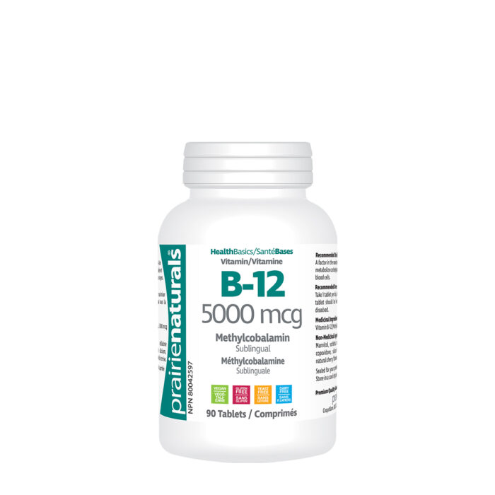 Sublingual Vitamin B12 - 5000mcg - Prairie Naturals