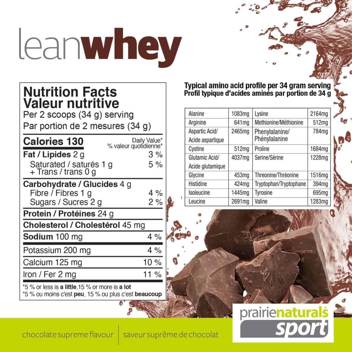 Lean Whey Chocolate Supreme Nutrition Facts